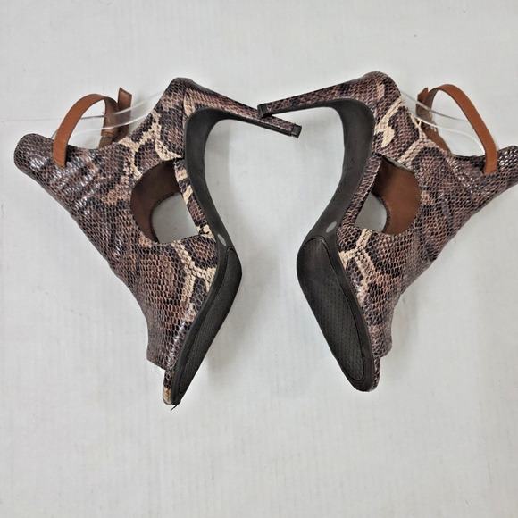 Jessica Simpson Shimmery Snakeskin Print Open Toe Heels Size 9 Festival Club - Picture 4 of 10